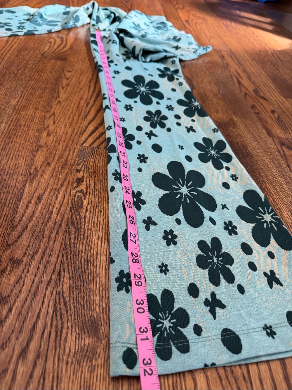Urban Outfitters Y2K Inspired Floral Flare Pants Aqua Blue Green Size S - Picture 10 of 14